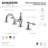Kingston Brass Tudor Two-Handle 3-Hole Deck Mount Widespread Bathroom Faucet with Brass Pop-Up Drain-17466915