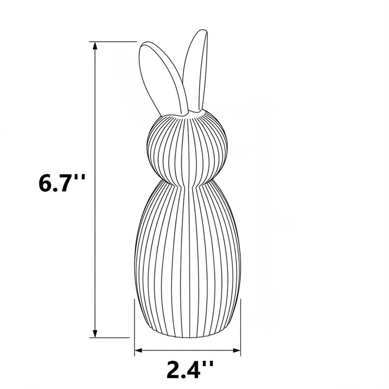 Figurine moderne de lapin côtelé