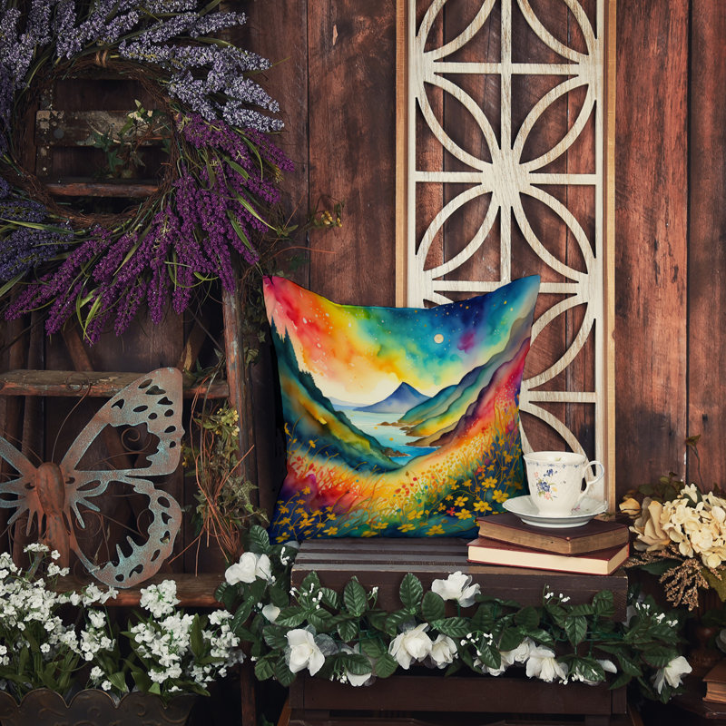 Colorful Flowers Other/No Pattern Polyester Indoor/Outdoor Throw Pillow, 14" x 14"