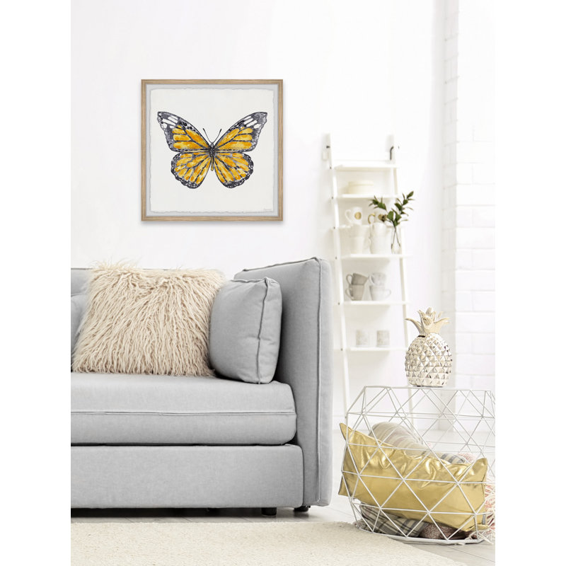 Tout sur les papillons - peinture encadrée, H 32 po x l 32 po x P 1,50 po