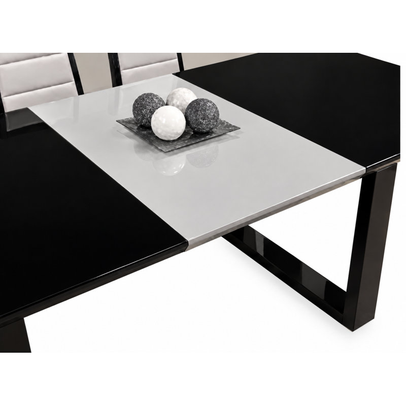Natalia Extendable Dining Table, Black Lacquer