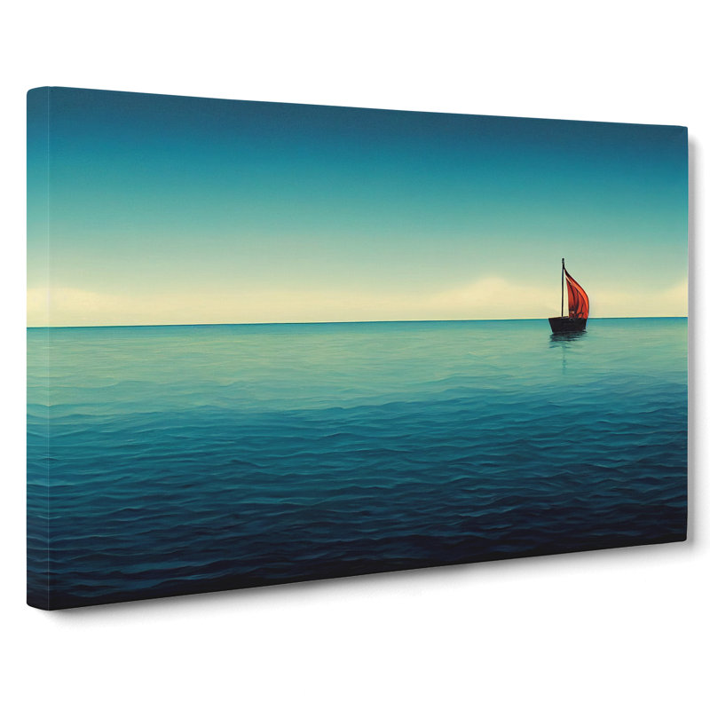 Solo Sailing Boat Vol.1 - Wrapped Canvas, 50cm H x 76cm W x 3cm D
