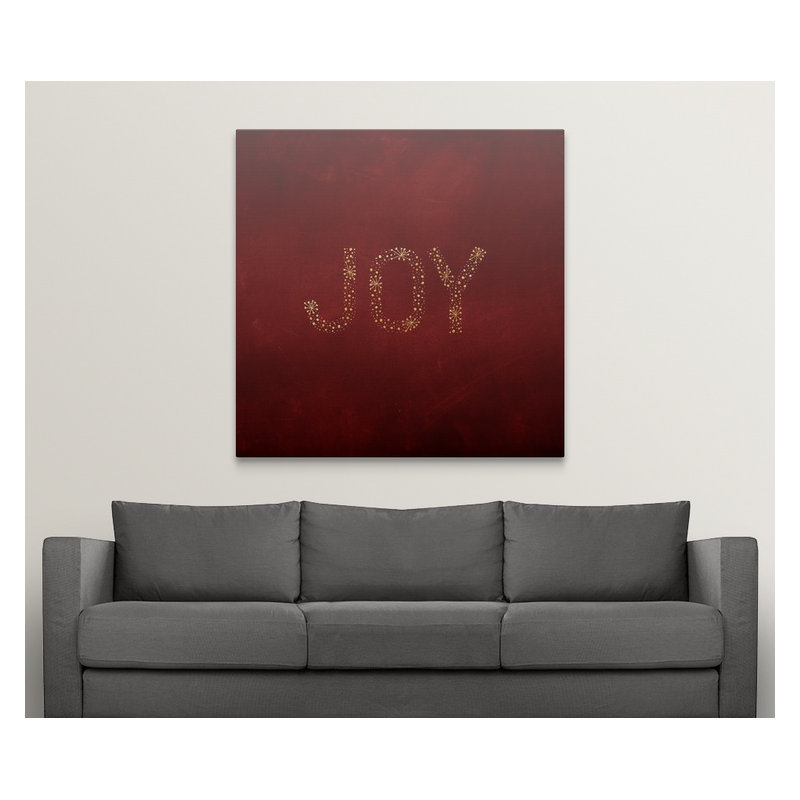 «Thuc Joy Starburst Red», art textuel, H 35 po x l 35 po x P 1,5 po, Toile