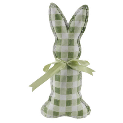 12" Resin Bunny Checkered - Green
