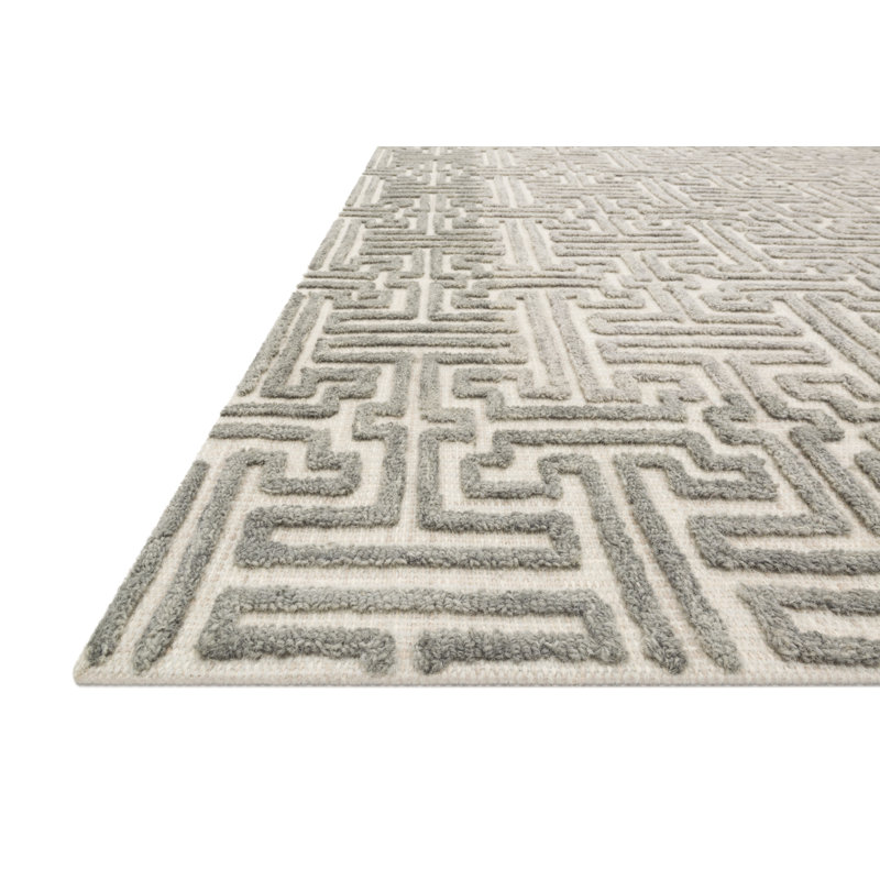 Tapis ivoire en laine touffeté à la main Zyshonne, Rectangle 11 pi 6 po x 15 pi