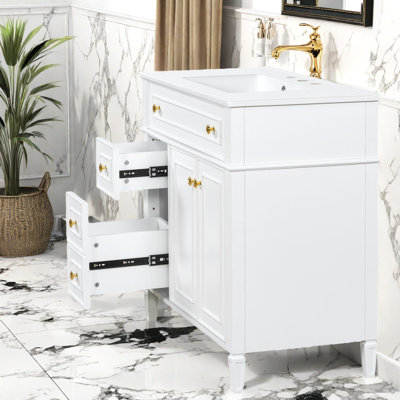 Vanities(must Include Both Vanity Cabinet And Sink), 36 In Wood Mdf Modern Bath
