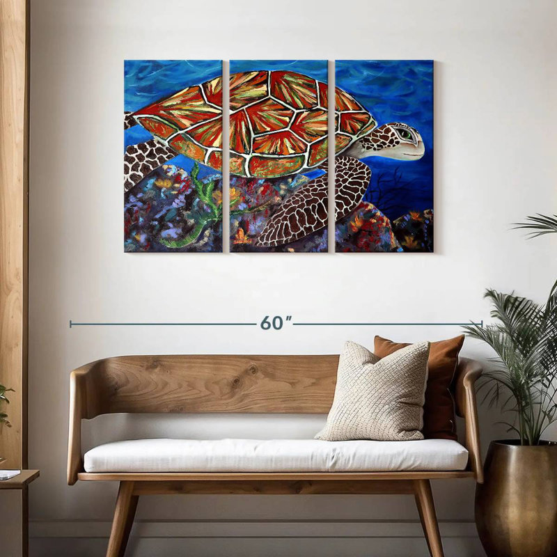 Brampt Splashy Sea Turtle, 28" H x 45" W