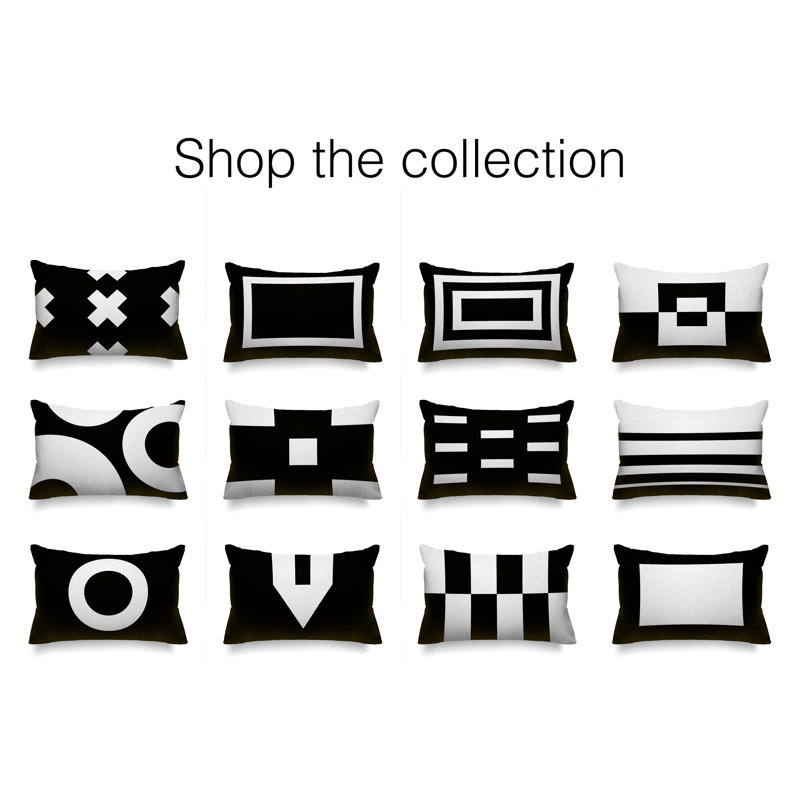 Coussin décoratif intérieur / extérieur Luella, Noir