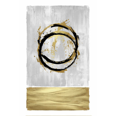 Gris clair et cercles dorés abstraits