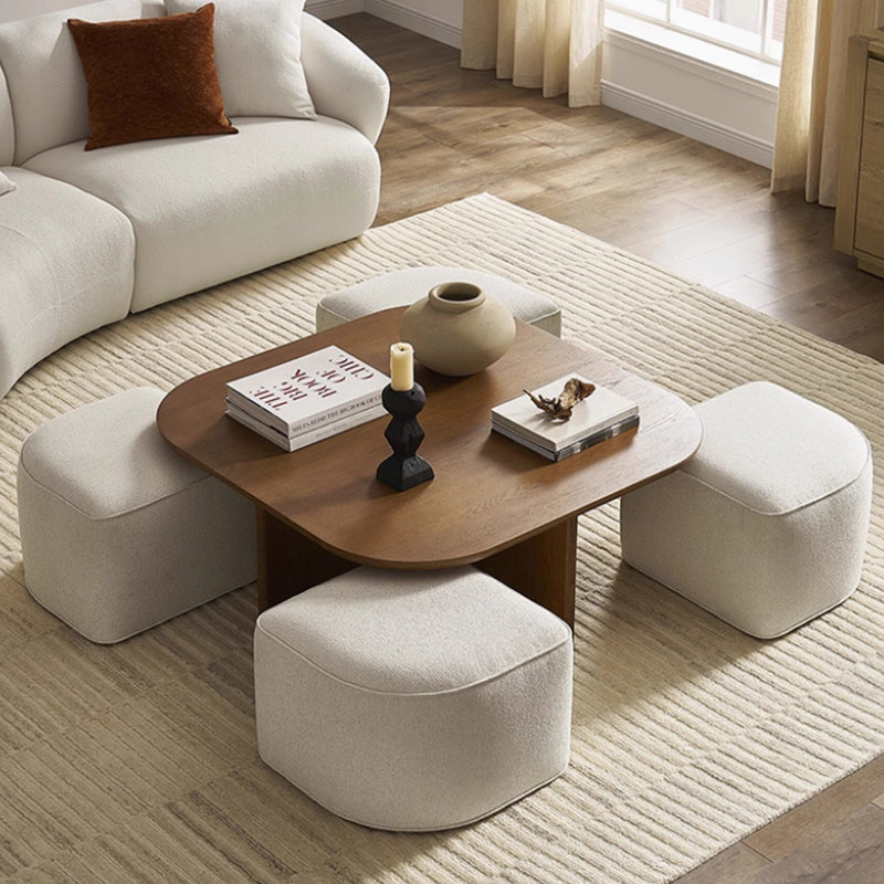 Minimalist creative design coffee table, Brown, Beige