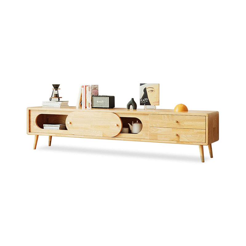 Burlywood Solid Wood TVStands, 15.75" H x 59.06" L x 11.81" W