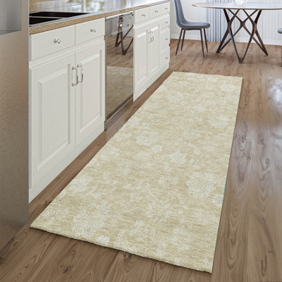 Tapis beige Prisco lavable à la machine de qualité supérieure
