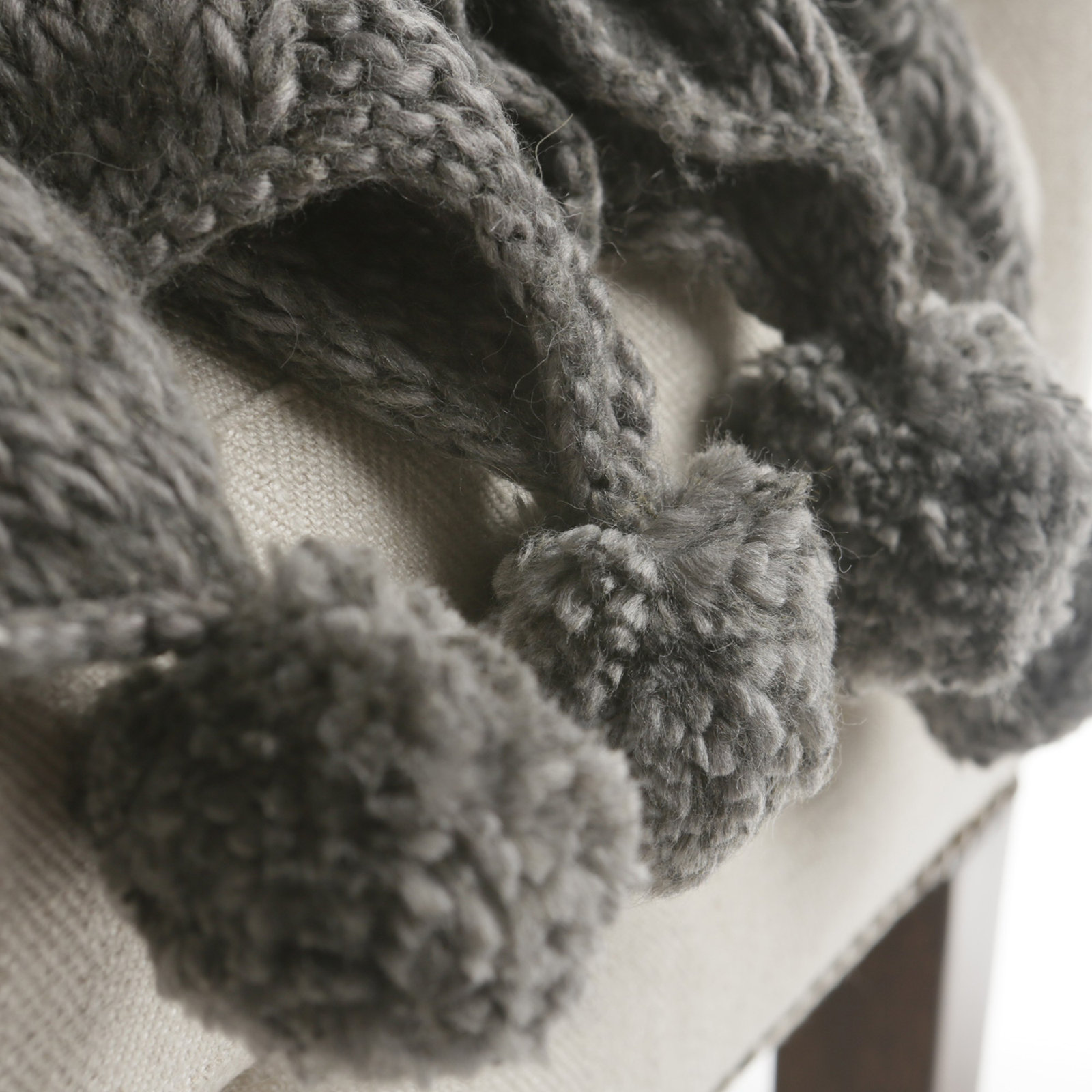 Garett Knitted Throw Blanket, Gray