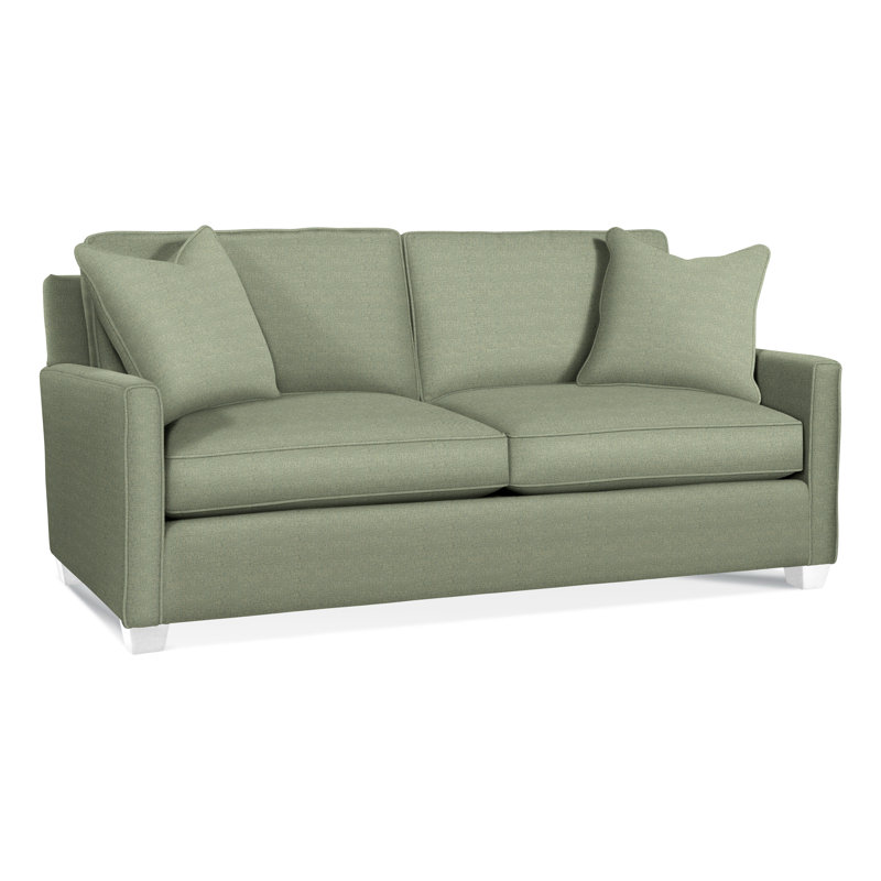 Nicklaus Upholstered 77'' Sofa, Air Dream Mattress, Frost White, Green Performance Fabric; 0851-54