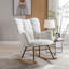 Chaise berçante rembourrée en velours Mid Century