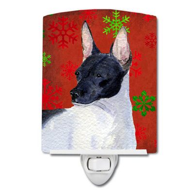 Éclairage pour nuit en céramique rat terrier