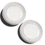 Villeroy & Boch Boston Pearl Collection Buffet Plate, Set of 2, 12.5 in Diameter, Crystal Glass, Made in Germany, Iridescent Multicolor