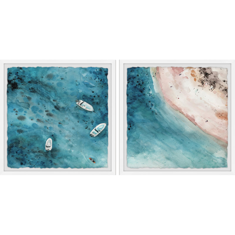 Perfect Getaway - ensemble de 2 reproductions d'art sur papier encadré