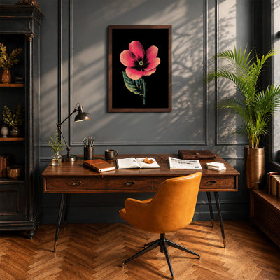 Pink Cosmos Study Botanical - Framed Print