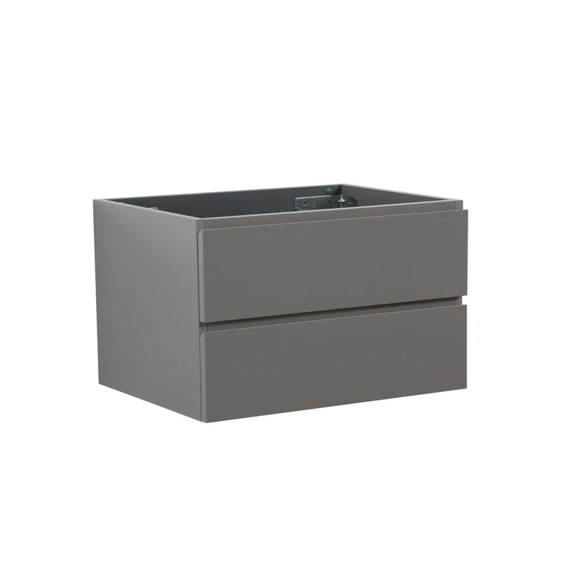 Base de meuble-lavabo mural avec 2 tiroirs (base seulement) , Gris