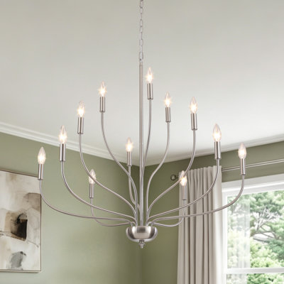 Lustre de style bougie classique / traditionnel 12 lumières à 3 niveaux Sebron