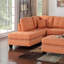 Canapé modulaire réversible moderne 3 pièces avec méridienne et pouf capitonné en tissu de lin-920152478