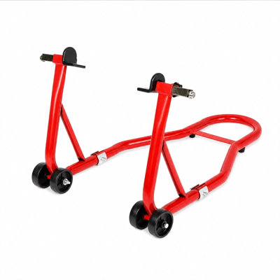Motorcycle Stand Heavy Duty 500KG Carbon Steel Lift Adjustable Fork Red