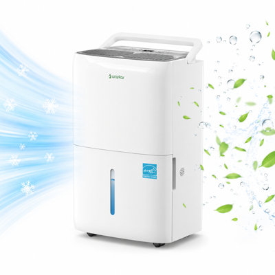 Déshumidificateur Waykar Energy Star, mode automatique intelligent et drain continu, 3 vitesses de ventilateur, silencieux pour les sous-sols, les chambres à coucher, les salons, les vides sanitaires