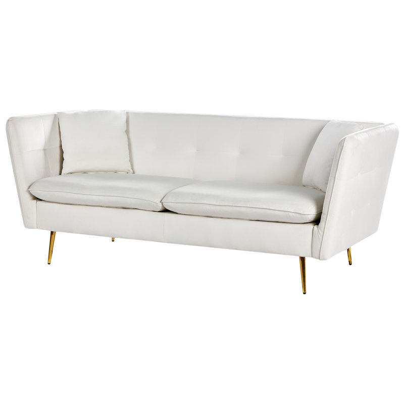 Frederica 3 Seater Sofa, White Velvet
