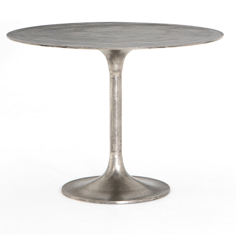 Simone Outdoor Round Bistro Table, Raw Antique Nickel