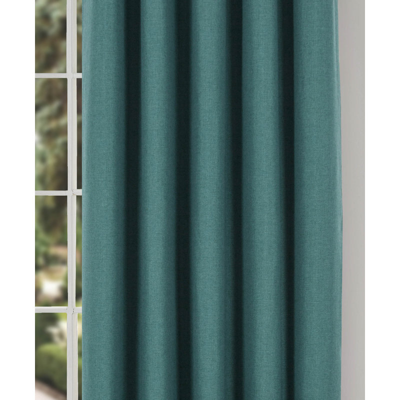 Altynai Blackout Curtain Pair, Teal, 114 W x 137 D cm