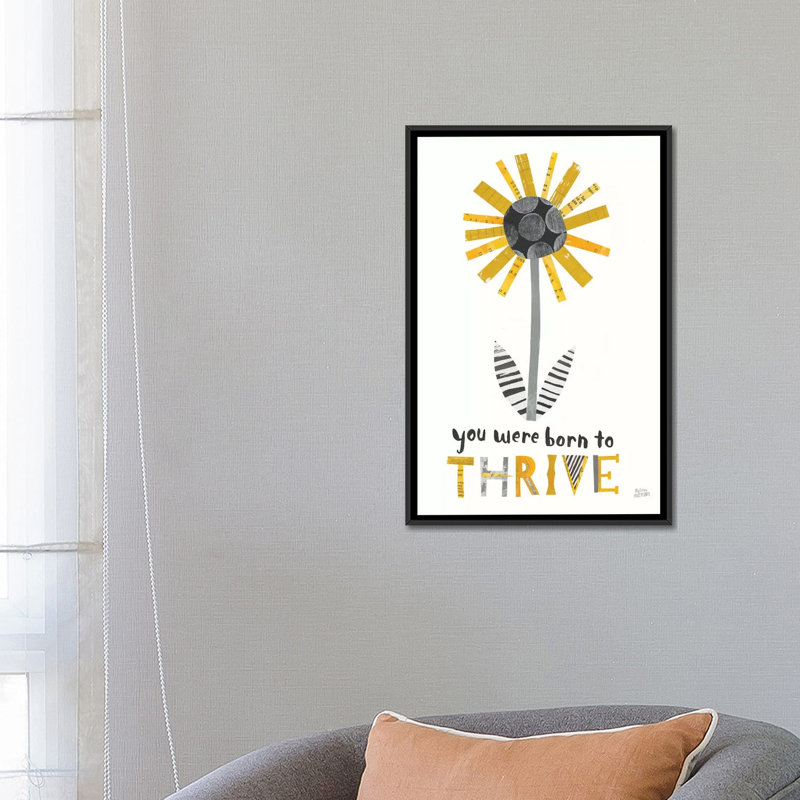 « fleuri boldly i », impression sur toile tendue, H 26 po x l 18 po x P 1,5 po, Toile avec cadre noir, Pas de tapis