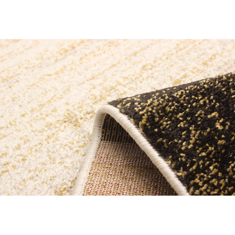 Tapis ivoire/brun foncé/zone dorée Salime, Rectangle 3 pi 11 po x 5 pi 7 po