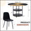 Ensemble de table de salle à manger circulaire moderne avec rangement double couche et quatre chaises rembourrées confortables pour la maison