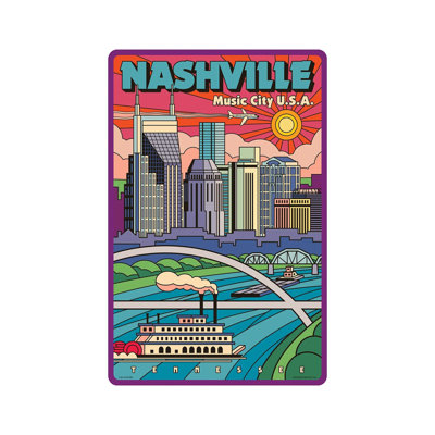 Nashville Pop Art Travel Poster New by Jim Zahniser - Wrapped Canvas Print