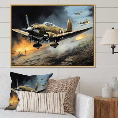 Vieille avion militaire pendant la Seconde Guerre mondiale - Art militaire sur toile