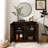 Mid Century Modern Fluted Sideboard Cabinet With 2 Outlet Holes, Buffet Cabinet With Storage, Narrow Side Cabinet For Living Room Entryway Hallway Kitchen Coffee Bar-125507834
