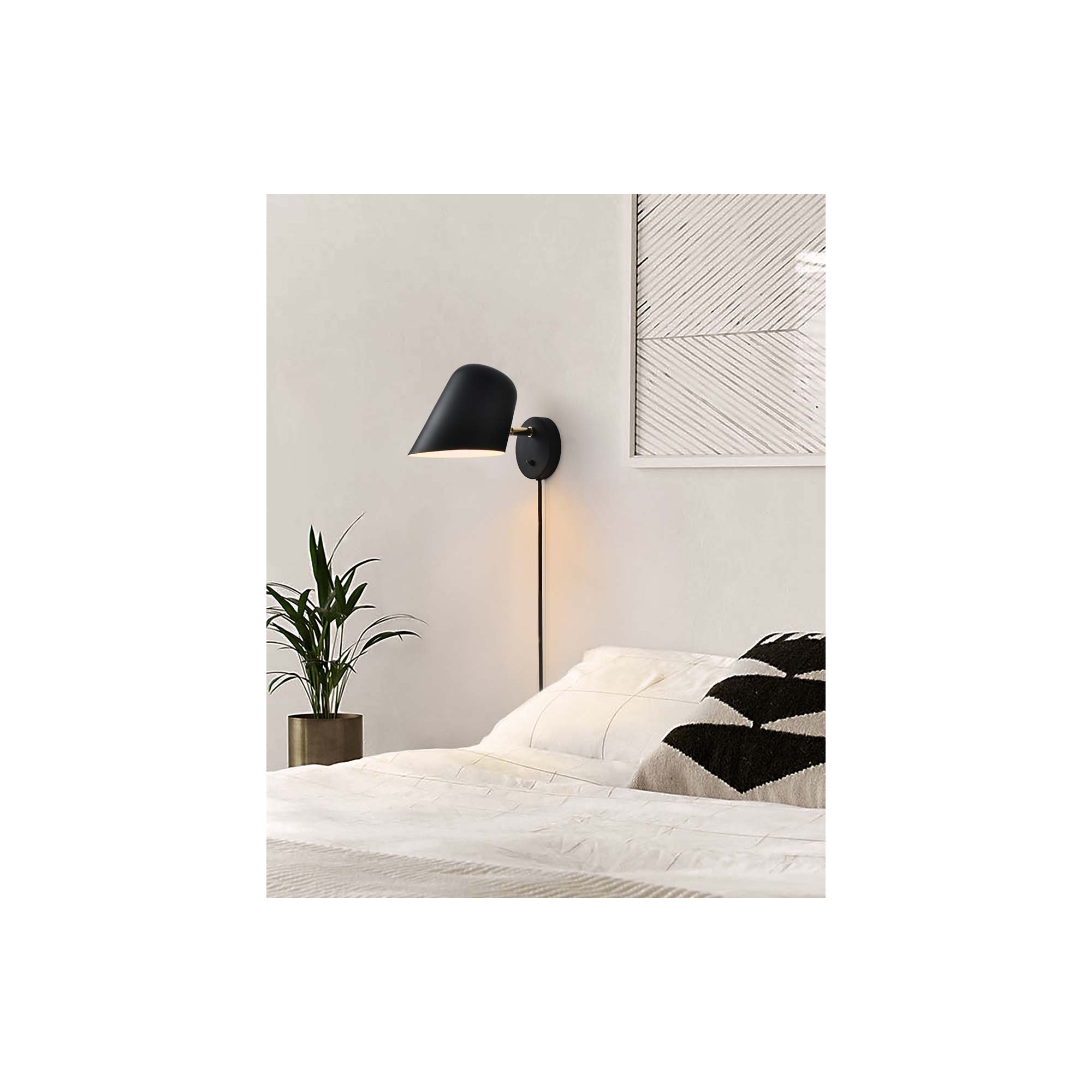 Culver Wall Sconce - plug-in, Matte Black