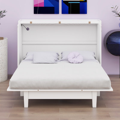 Wood Murphy Chest Bed With Charging Station And Large Storage Drawer