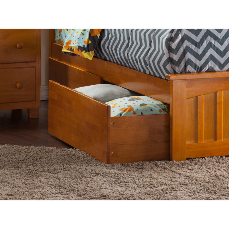 Tiroirs de rangement sous le lit Rasnick, Grand / très grand / simple TG, Light Toffee
