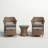 Acuna All-Weather 5 Pc Outdoor Set with 17"H Accent Table With Glass Top 2 Chairs 2 Ottomans