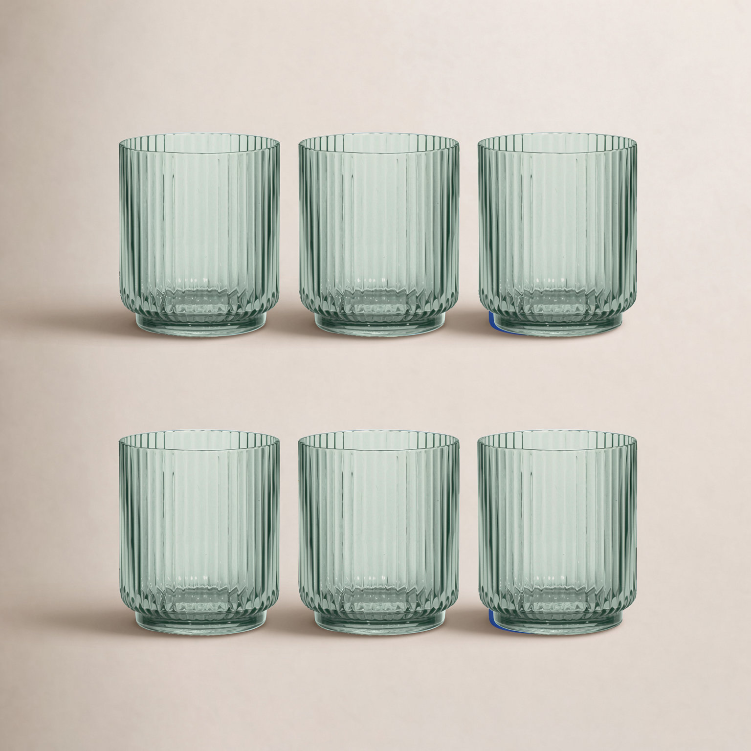 Laya Ribbed Whiskey Glass, Green