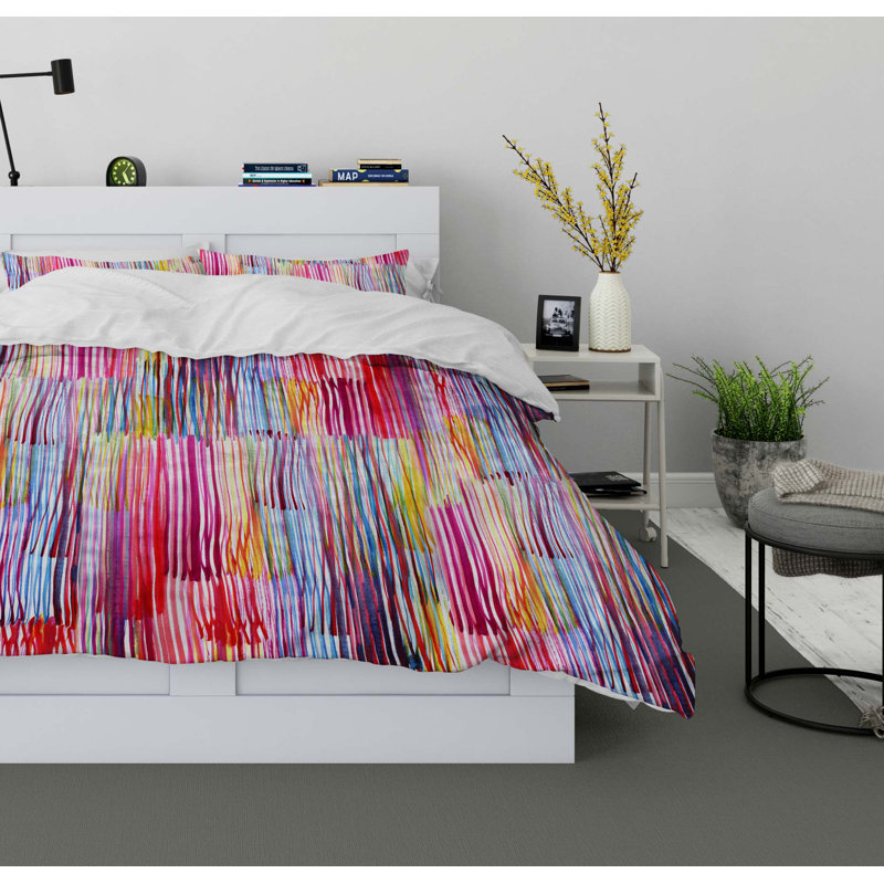 Dripping Polyester Twill Duvet Cover, King Duvet Cover + 2 Pillow Cases