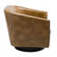 Chaise en similicuir brun clair avec fonction pivotante - fabrication en bois massif