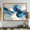 Abstrait tourbillon dans des tons bleus et blancs - art mural, impression sur toile bleu minimaliste