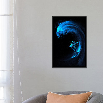 « space surf blue wave », impression sur toile