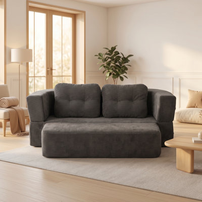 Canapé-lit convertible en forme de nuage avec des oreillers de couverture, canapé-lit modulaire à haute densité en tissu Scott pour la chambre du salon