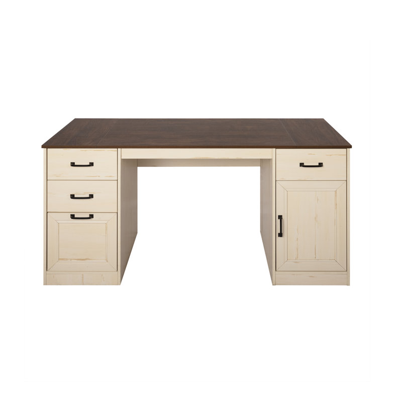 Bureau d'écriture de campagne moderne à 4 tiroirs de 61 po de large Hitchin