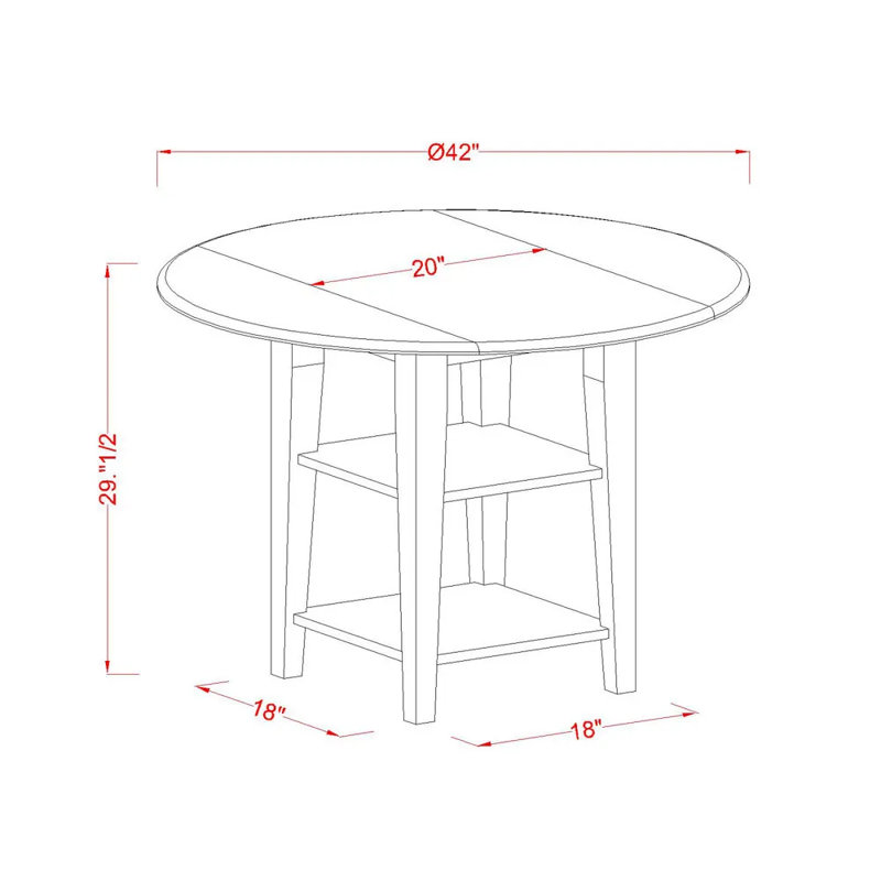 L'ensemble de table de salle à manger 3 pièces comprend une table de cuisine ronde avec feuilles et tablettes Dropleaf et 2 chaises rembourrées en tissu bleu lin, blanc lin