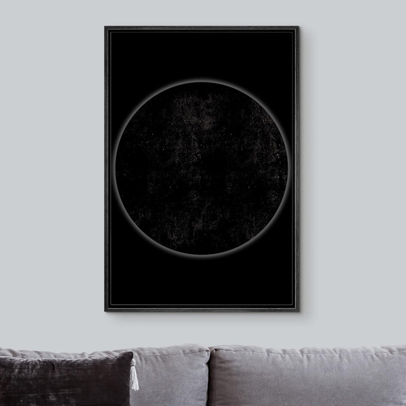 Illustration de formes géométriques foncées, cercle foncé texturé, glamour moderne noir, Noir, H 24 po x l 16 po